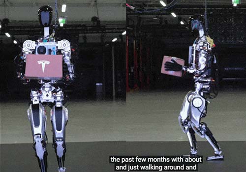 Выпущен гуманоидный интеллектуальный робот Tesla, скоро появится робот T800, верно?
